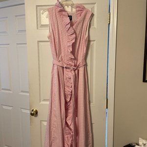 NWOT Elizabeth Wilson Anne Claire Ruffle Wrap Maxi Dress - light pink - Large